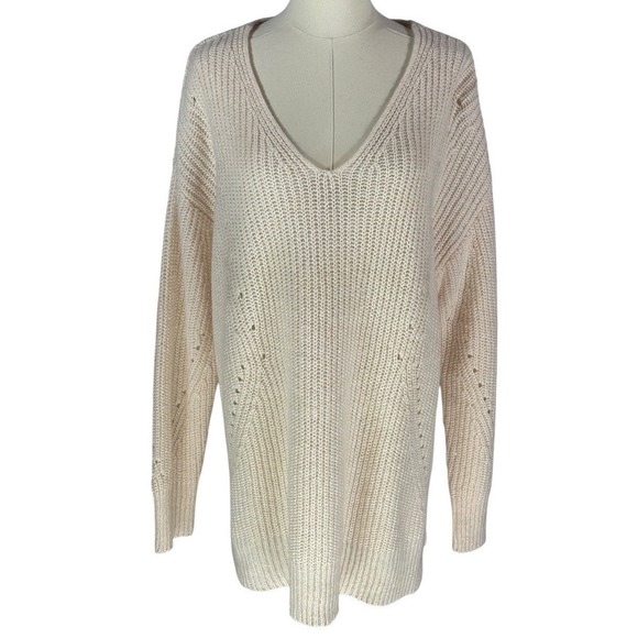 It's Our Time Sweaters - It's Our Time‎ Sweater Pink Crisscross Back V-Neck Chunky Knit XL